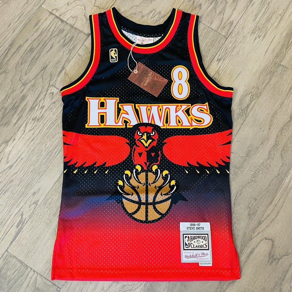 Atlanta Hawks Steve Smith Mitchell & Ness 96 97 Swingman Road Jersey Size S NWT